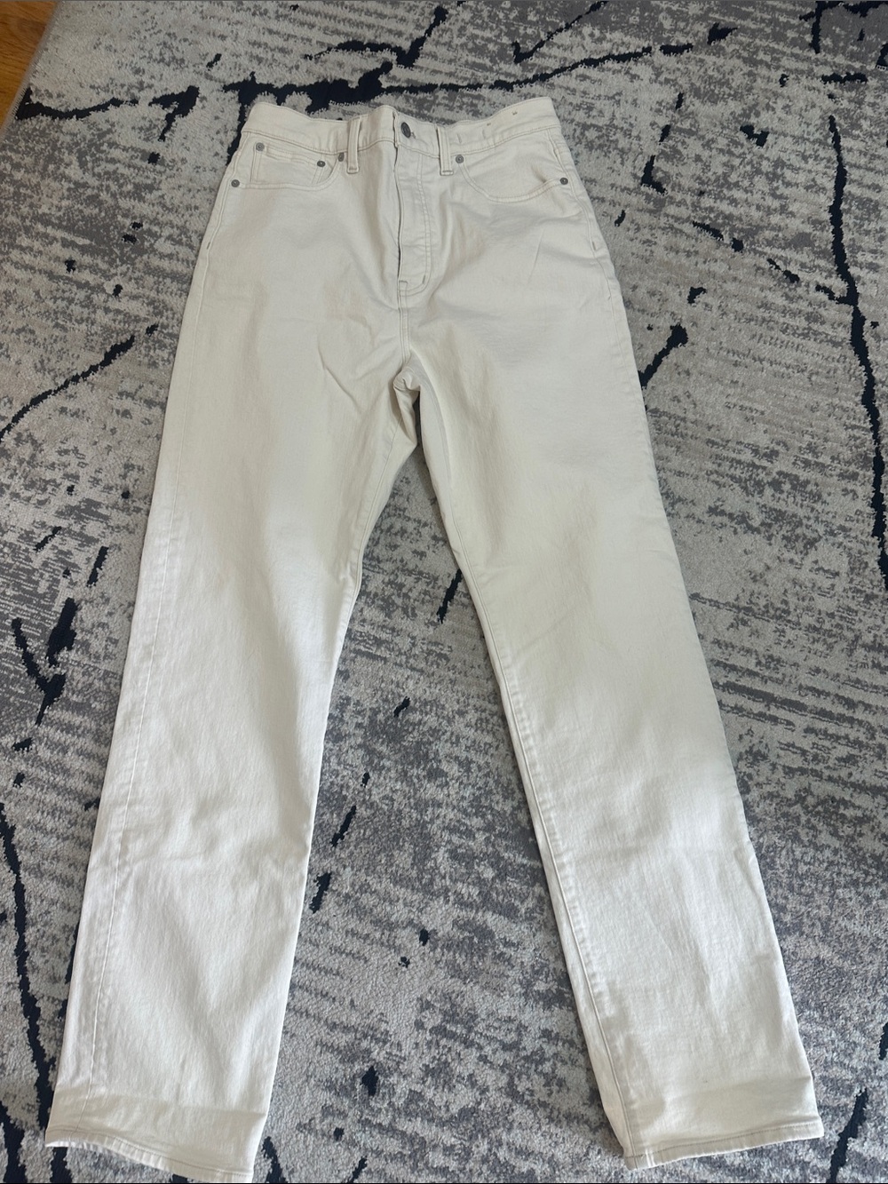 Madewell Straight Leg Jeans in Off-White/Cream